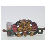 Vintage Hand Carved & Painted Wood Garuda Carving