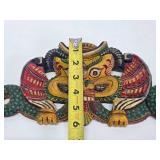 Vintage Hand Carved & Painted Wood Garuda Carving