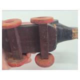 Vintage Carved & Painted Wood Elephant Pull Toy