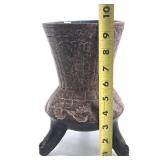 Mid Century Mexican Tri-Legged Pottery Vase