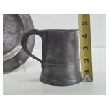 Early Antique Pewter Plate & Tankard