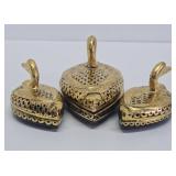 Fine Vintage Japanese Gilt Black Lacquered Wood Duck Boxes