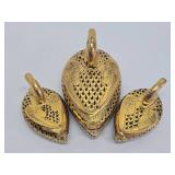 Fine Vintage Japanese Gilt Black Lacquered Wood Duck Boxes
