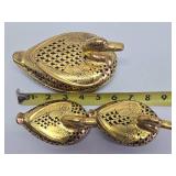 Fine Vintage Japanese Gilt Black Lacquered Wood Duck Boxes