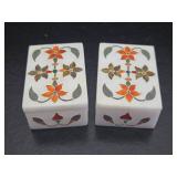Very Nice Vintage Inlaid Marble Trinket Boxes