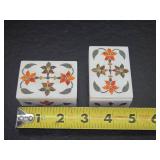Very Nice Vintage Inlaid Marble Trinket Boxes
