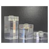 3 Vintage Mid Century Lucite Candle Stands