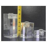 3 Vintage Mid Century Lucite Candle Stands