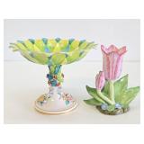 Beautiful Pair of Signed Mottahedeh Porcelain Pieces