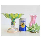 Beautiful Pair of Signed Mottahedeh Porcelain Pieces