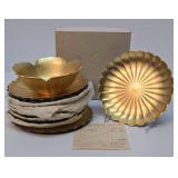 Set of NOS Mid Century Gold Plates etc w/Original Receipt