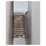 Unused Vintage Mother of Pearl & Sterling Silver Knife Set - Marhill - New York