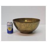 Impressive Vintage Mid Century Heavy Sand Cast Brass Bowl - Made in Italy