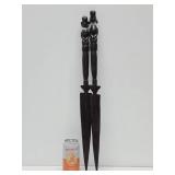 Decorative Vintage Carved Wood African Figural Letter openers
