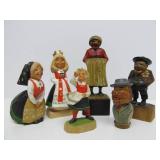 Group of Vintage Carved Norway Henning etc Wood Figures