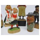 Group of Vintage Carved Norway Henning etc Wood Figures