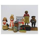 Group of Vintage Carved Norway Henning etc Wood Figures