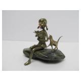 Pair of signed Malcolm Moran Bronze Sculptures