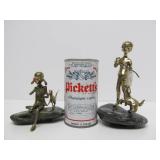 Pair of signed Malcolm Moran Bronze Sculptures