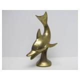 Large Vintage 14" Brass Dolphin Sculpture
