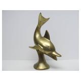 Large Vintage 14" Brass Dolphin Sculpture