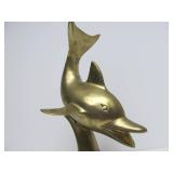 Large Vintage 14" Brass Dolphin Sculpture