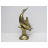 Large Vintage 14" Brass Dolphin Sculpture