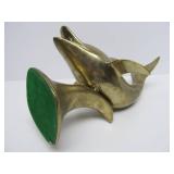Large Vintage 14" Brass Dolphin Sculpture