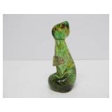 3 Vintage Mid Century Glass Animals - Dog Cat & Owl