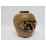 Burled Wood Centerpiece Bowl & Hand Turned Burled Wood Vase