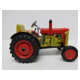 Mint in Box Tin Litho Schylling Tractor & Trailer Windup Toy