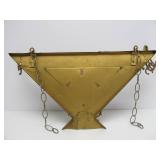 Original Antique Triangular Gilt Metal Hat Rack w/Mirror