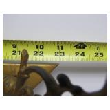 Original Antique Triangular Gilt Metal Hat Rack w/Mirror