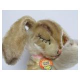 2 Vintage STEIFF Animals w/Tags - Large Rabbit & Dog
