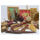 Large Lot of African Carved Items etc