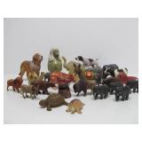 Large Lot of Old Vintage Hard Plastic Animals