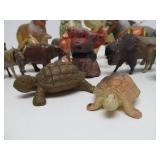 Large Lot of Old Vintage Hard Plastic Animals