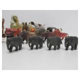 Large Lot of Old Vintage Hard Plastic Animals