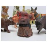 Large Lot of Old Vintage Hard Plastic Animals