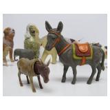 Large Lot of Old Vintage Hard Plastic Animals