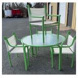 Fantastic Retro Vintage Green Patio Table & 4 Matching Chairs