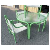 Fantastic Retro Vintage Green Patio Table & 4 Matching Chairs