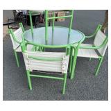 Fantastic Retro Vintage Green Patio Table & 4 Matching Chairs