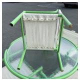 Fantastic Retro Vintage Green Patio Table & 4 Matching Chairs