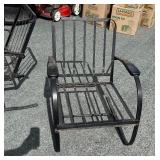 Wonderful Quality Pair of Vintage Mid Century Heavy Wrought Iron Spring Chairs