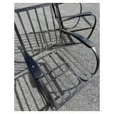 Wonderful Quality Pair of Vintage Mid Century Heavy Wrought Iron Spring Chairs