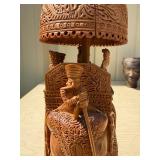 Highly Detailed Old Vintage Carved Sandalwood India Royal Elephant Processional Statue