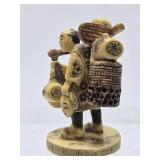 Signed Vintage Japanese Faux Ivory Figure - 3.75"