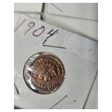 Lotof 16 US Indian Head Pennies Between 1864-1907