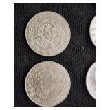 Lot of Various Coins Including Italian Lira and Mexican Pesos